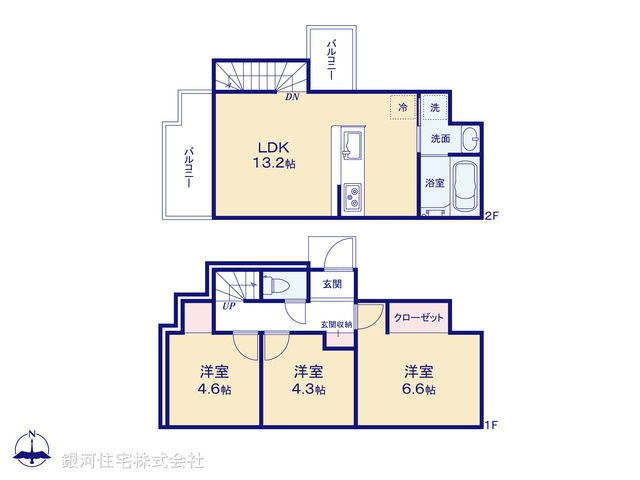 G00348716 東京都調布市入間町３丁目 新築一戸建て 5180万円【間取図】