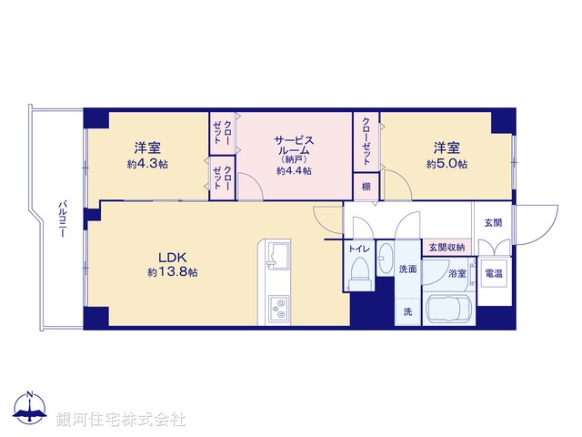 G00354694 東京都荒川区町屋７丁目 中古マンション 3598万円【間取図】