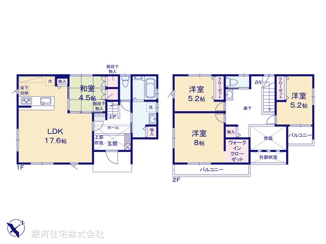 G00362301 埼玉県鴻巣市吹上本町１丁目 新築一戸建て 3280万円【間取図】