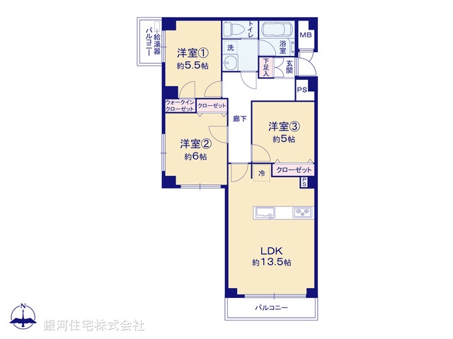 G00362658 東京都台東区竜泉２丁目 中古マンション 5298万円【間取図】