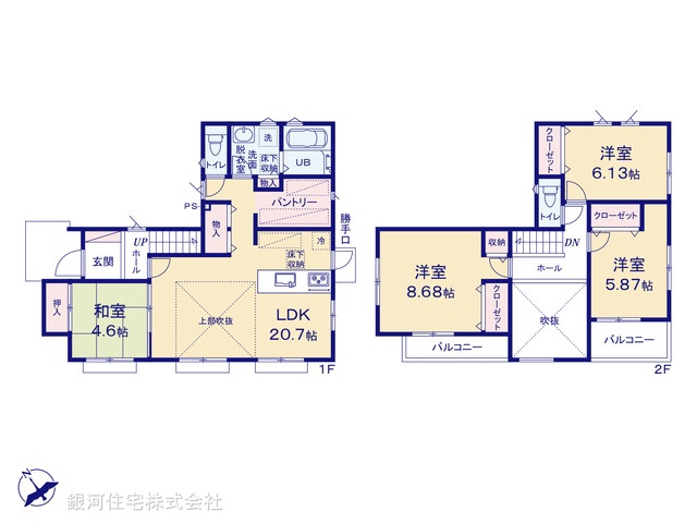 G00363302 神奈川県横浜市旭区笹野台１丁目 新築一戸建て 5780万円【間取図】