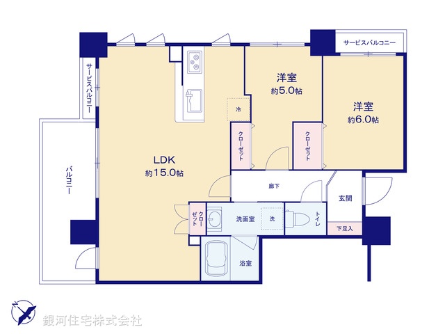G00363966 神奈川県横浜市港北区新横浜１丁目 中古マンション 5280万円【間取図】