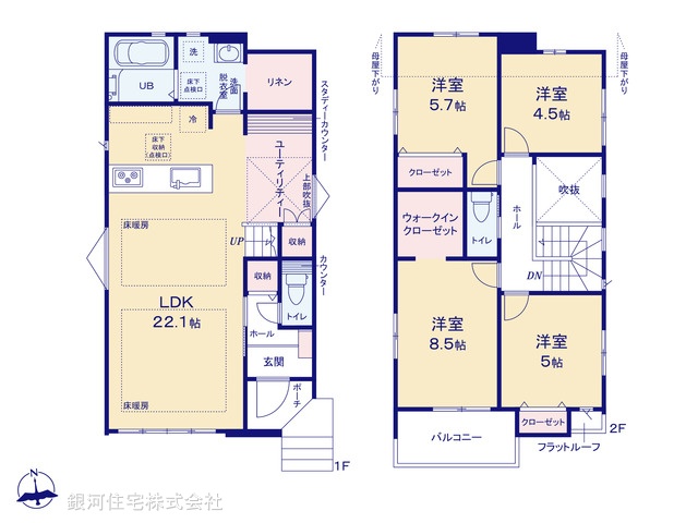 G00366441 千葉県千葉市稲毛区小中台町 新築一戸建て 4588万円【間取図】