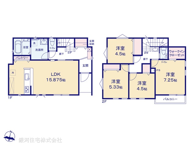 G00368095 埼玉県さいたま市浦和区大東２丁目 新築一戸建て 4290万円【間取図】