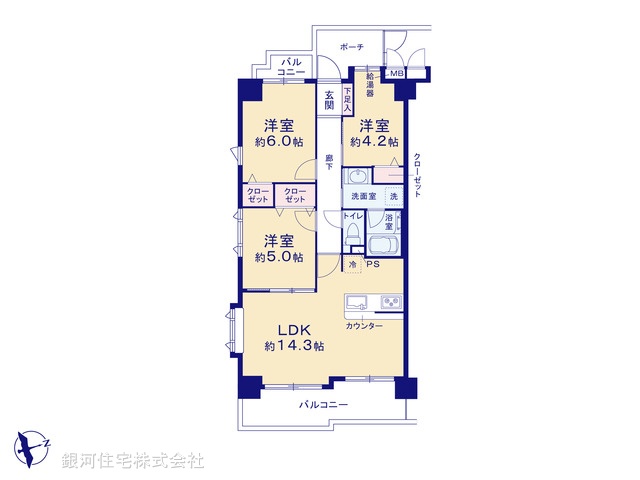 G00368287 神奈川県横浜市戸塚区矢部町 中古マンション 3199万円【間取図】