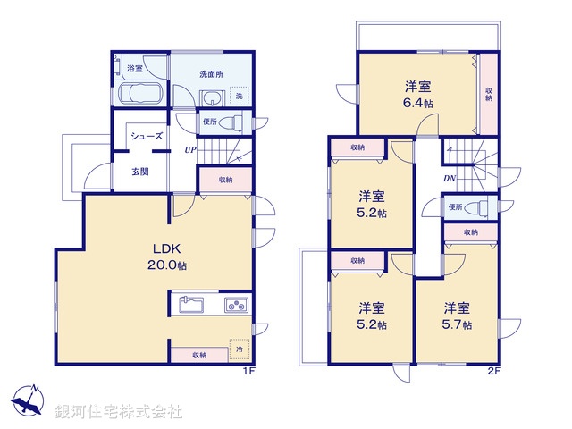 G00368385 神奈川県横浜市戸塚区深谷町 新築一戸建て 3980万円【間取図】