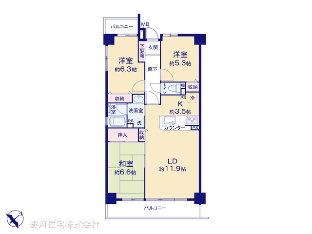 G00368463 東京都清瀬市竹丘１丁目 中古マンション 3280万円【間取図】