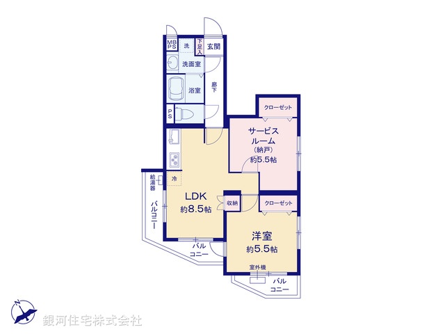 G00369204 東京都葛飾区青戸７丁目 中古マンション 1980万円【間取図】