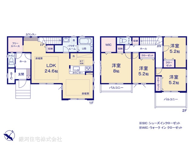 G00369558 埼玉県さいたま市浦和区大原２丁目 新築一戸建て 5499万円【間取図】
