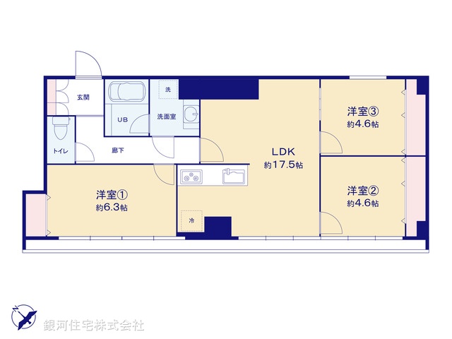 G00369990 東京都台東区根岸４丁目 中古マンション 5099万円【間取図】
