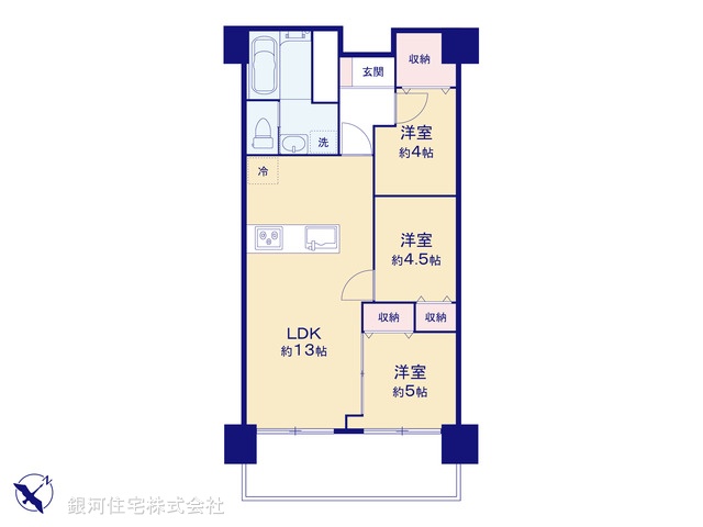 G00370522 東京都台東区橋場２丁目 中古マンション 2899万円【間取図】