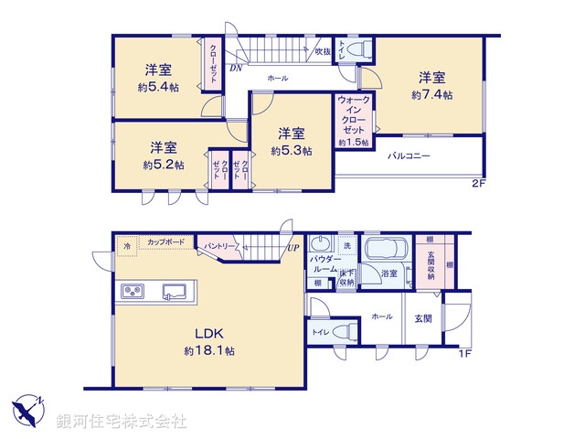 G00370575 神奈川県横浜市戸塚区川上町 新築一戸建て 5696万円【間取図】