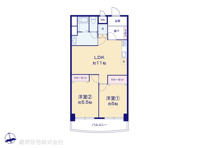 G00370625 東京都板橋区前野町５丁目 中古マンション 2380万円【間取図】