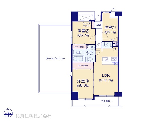 G00370751 東京都葛飾区東四つ木２丁目 中古マンション 4380万円【間取図】
