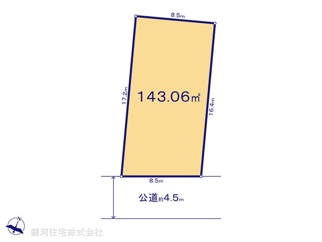 G00370756 神奈川県横浜市青葉区あざみ野３丁目 土地 6980万円【区画図】