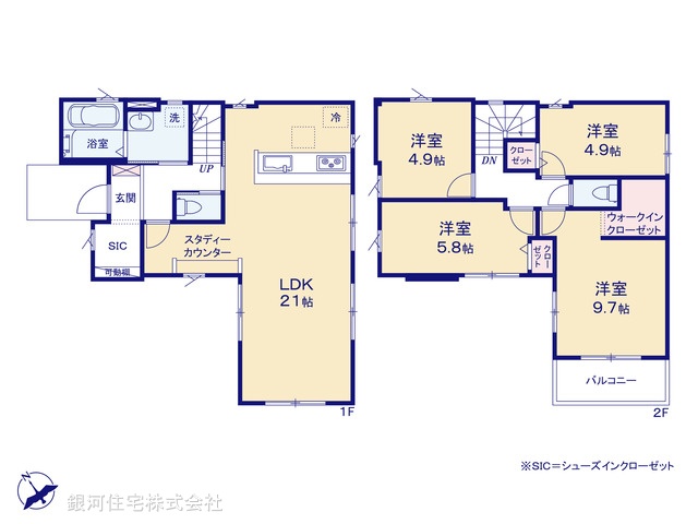 G00370834 千葉県千葉市花見川区浪花町 新築一戸建て 5498万円【間取図】