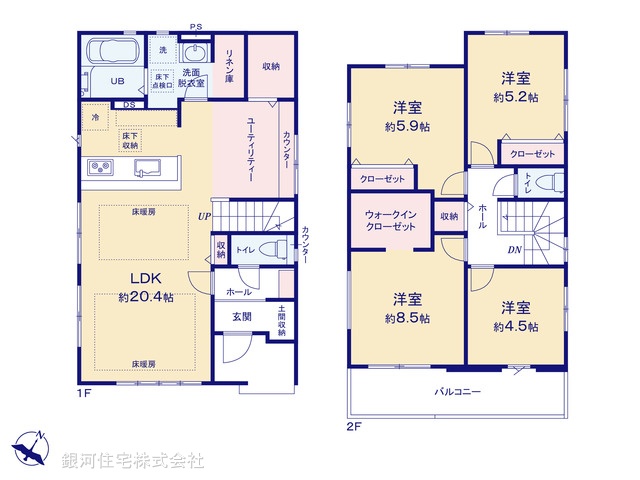 G00370883 東京都八王子市東浅川町 新築一戸建て 5299万円【間取図】