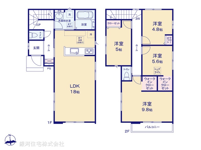G00371015 埼玉県所沢市寿町 新築一戸建て 7180万円【間取図】