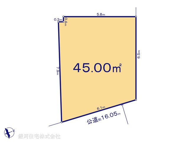 G00371099 東京都武蔵野市関前５丁目 土地 3880万円【区画図】
