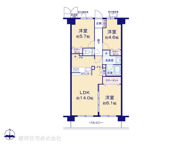 G00371175 埼玉県さいたま市南区辻５丁目 中古マンション 3699万円【間取図】