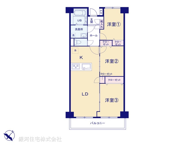 G00371176 神奈川県横浜市港南区日野南４丁目 中古マンション 2999万円【間取図】