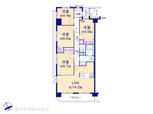 G00371181 千葉県鎌ヶ谷市南鎌ヶ谷１丁目 中古マンション 1998万円【間取図】