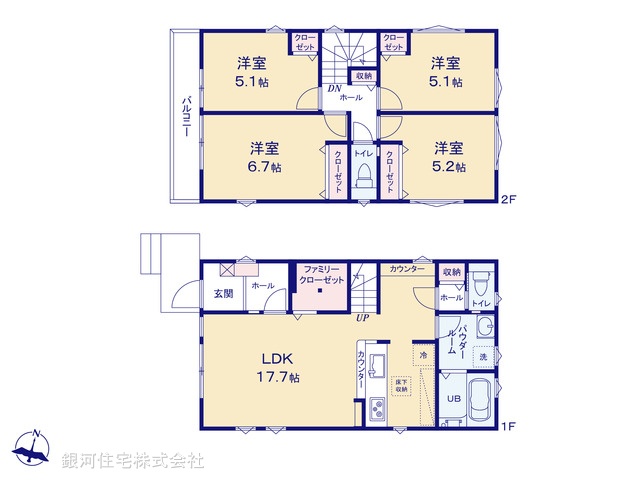 G00371327 埼玉県越谷市大字上間久里 新築一戸建て 4299万円【間取図】