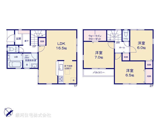 G00371340 千葉県千葉市美浜区磯辺２丁目 新築一戸建て 4190万円【間取図】