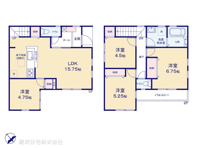 G00371344 千葉県八千代市萱田 新築一戸建て 3390万円【間取図】