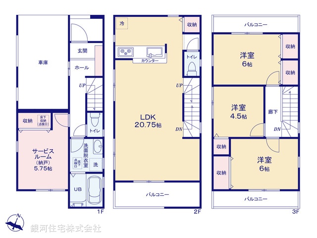 G00371388 千葉県市川市原木１丁目 新築一戸建て 4990万円【間取図】