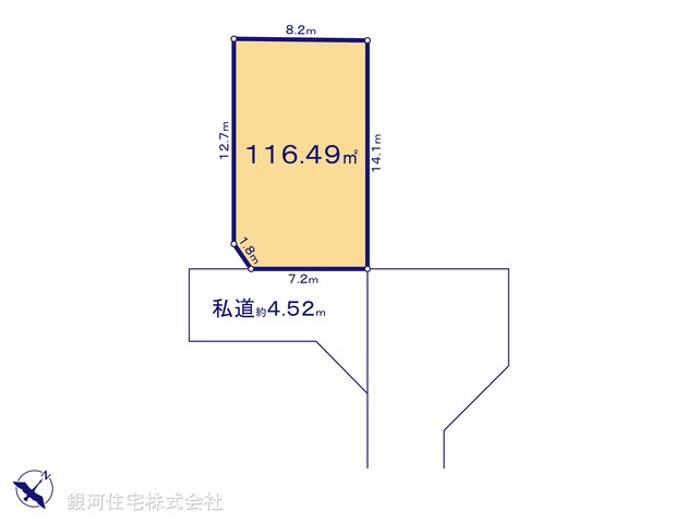 G00371399 神奈川県平塚市長持 土地 1680万円【区画図】