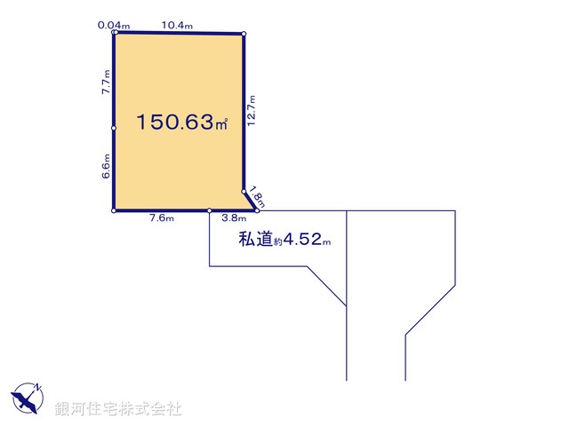 G00371400 神奈川県平塚市長持 土地 1480万円【区画図】