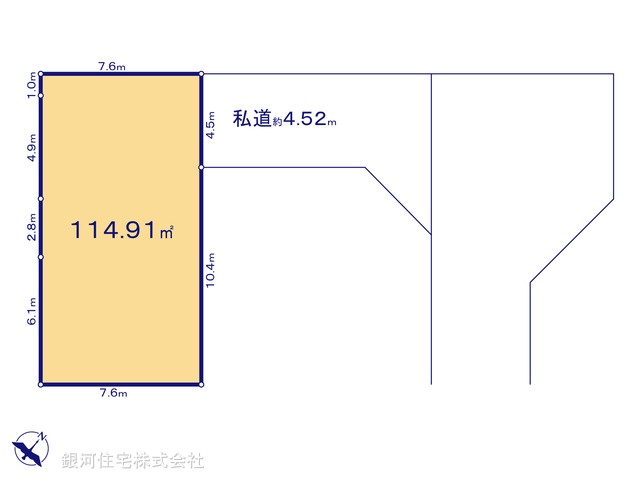 G00371401 神奈川県平塚市長持 土地 1380万円【区画図】