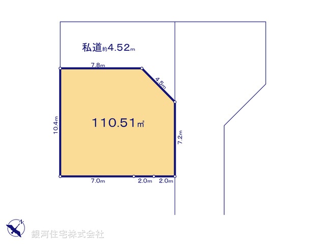 G00371402 神奈川県平塚市長持 土地 1580万円【区画図】