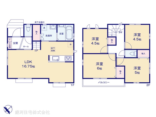 G00371473 千葉県船橋市咲が丘４丁目 新築一戸建て 2990万円【間取図】