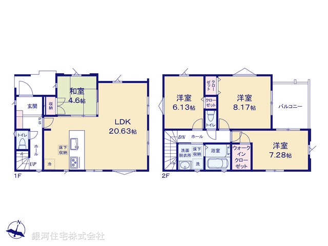 G00371767 埼玉県さいたま市浦和区大東３丁目 新築一戸建て 4480万円【間取図】