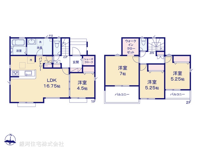 G00372083 埼玉県所沢市大字山口 新築一戸建て 4380万円【間取図】