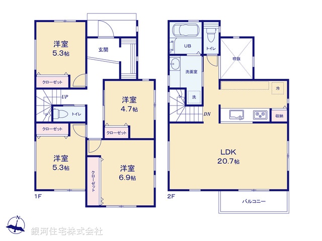 G00372669 神奈川県横浜市旭区南本宿町 新築一戸建て 4980万円【間取図】