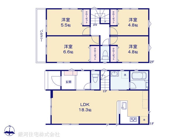 G00372987 神奈川県座間市立野台２丁目 新築一戸建て 4380万円【間取図】