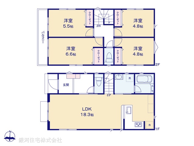 G00372989 神奈川県座間市立野台２丁目 新築一戸建て 4380万円【間取図】
