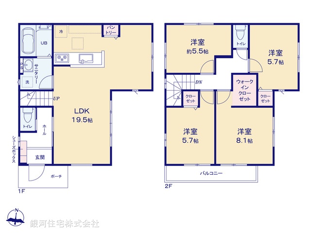 G00373162 埼玉県八潮市緑町３丁目 新築一戸建て 3799万円【間取図】