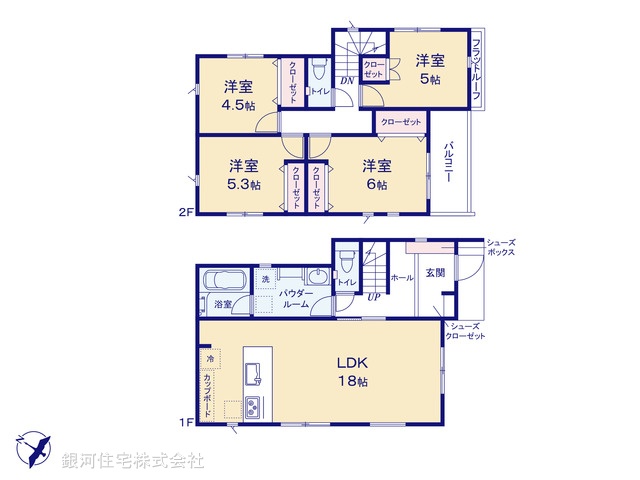 G00373284 東京都福生市大字福生 新築一戸建て 4780万円【間取図】