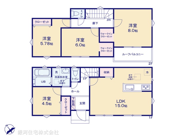 G00373357 千葉県松戸市八ヶ崎３丁目 新築一戸建て 4180万円【間取図】
