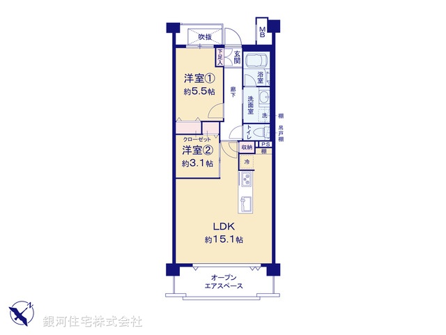 G00373370 神奈川県藤沢市片瀬海岸３丁目 中古マンション 5590万円【間取図】