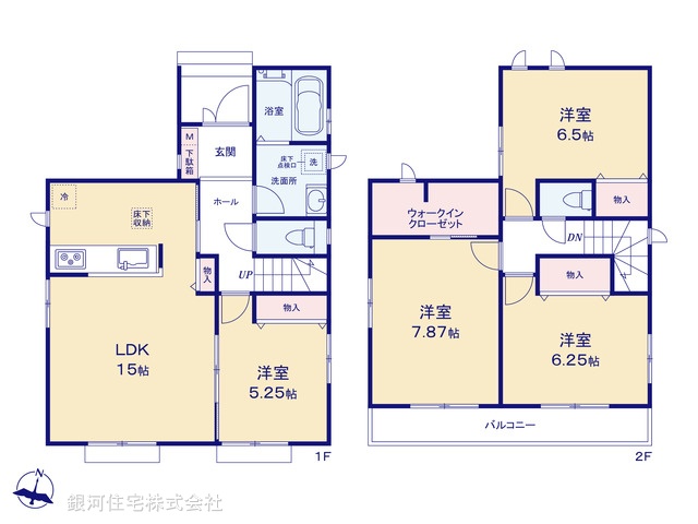 G00373573 埼玉県八潮市緑町４丁目 新築一戸建て 4390万円【間取図】