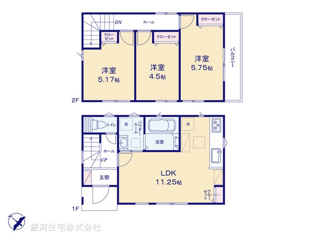G00373614 埼玉県ふじみ野市大原１丁目 新築一戸建て 2880万円【間取図】