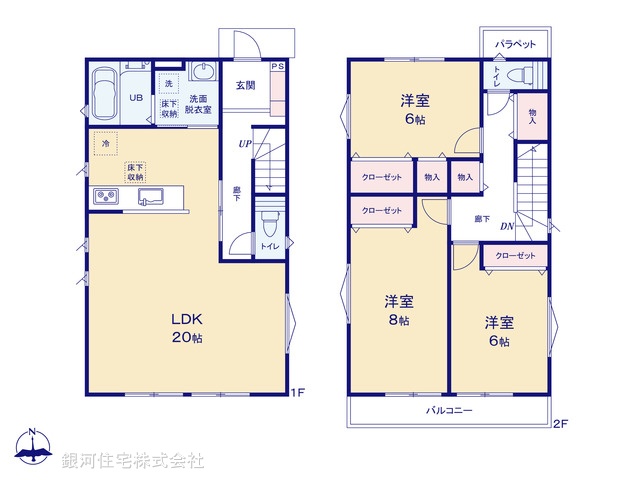 G00373653 東京都八王子市元八王子町３丁目 新築一戸建て 3100万円【間取図】