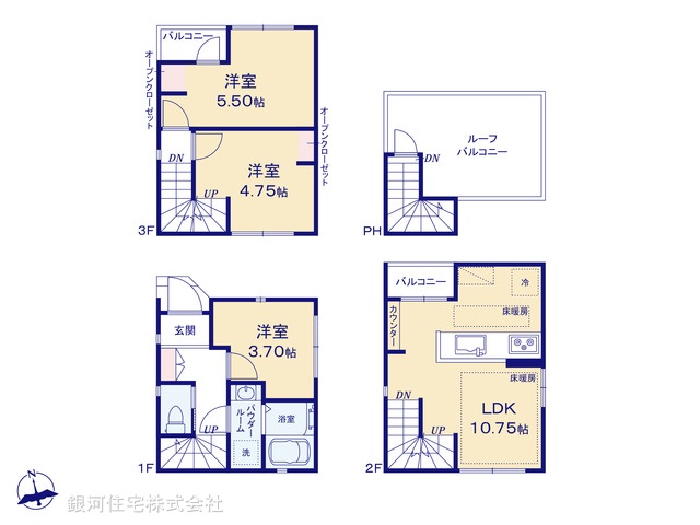 G00373665 埼玉県川口市芝富士１丁目 新築一戸建て 2780万円【間取図】