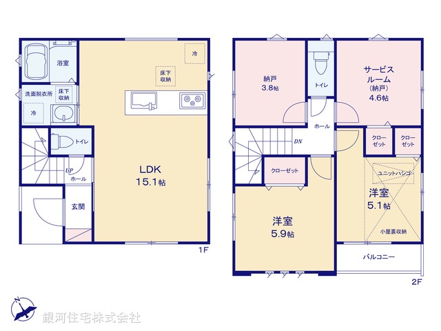 G00373762 千葉県市川市南八幡１丁目 新築一戸建て 5280万円【間取図】