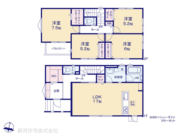 G00373788 千葉県市川市曽谷６丁目 新築一戸建て 4980万円【間取図】